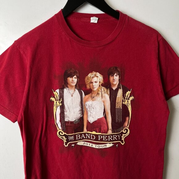 The Band Perry 2012 Graphic Tee Small Red Ringspun Cotton Unisex Fit - Picture 15 of 16